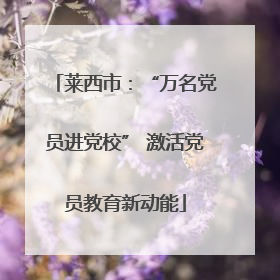 莱西市：“万名党员进党校” 激活党员教育新动能